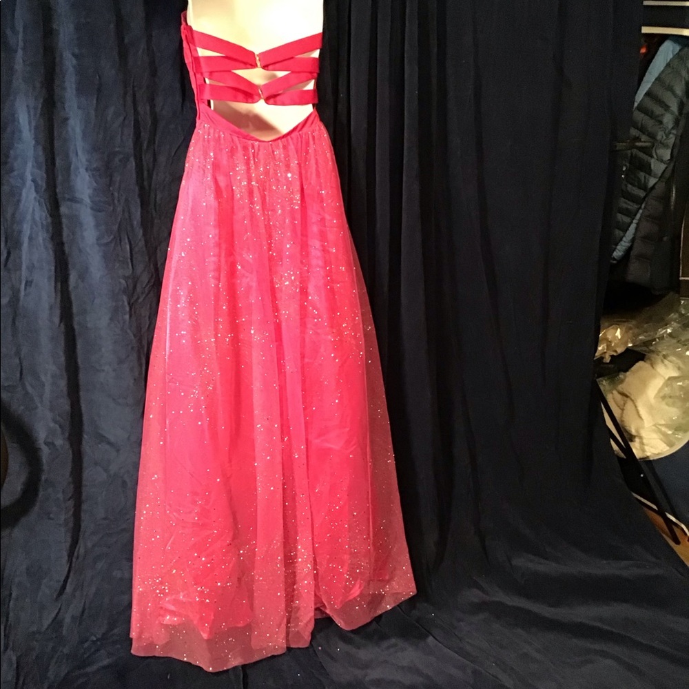 Pink prom/formal dress, EUC, satin, sparkle chiff.